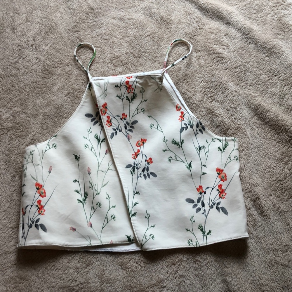 Floral open back top